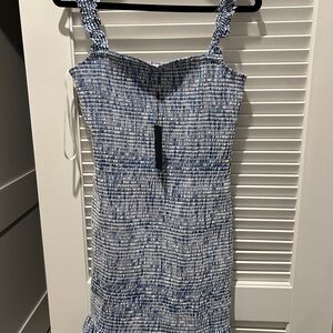 Gianni Bini Navy and White Patterned Mini Dress